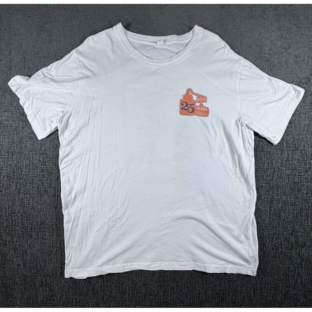 TITOS HANDMADE VODKA 25th Anniversary T-Shirt White Size XL